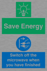Save energy. Switch off the microwave when you have finished